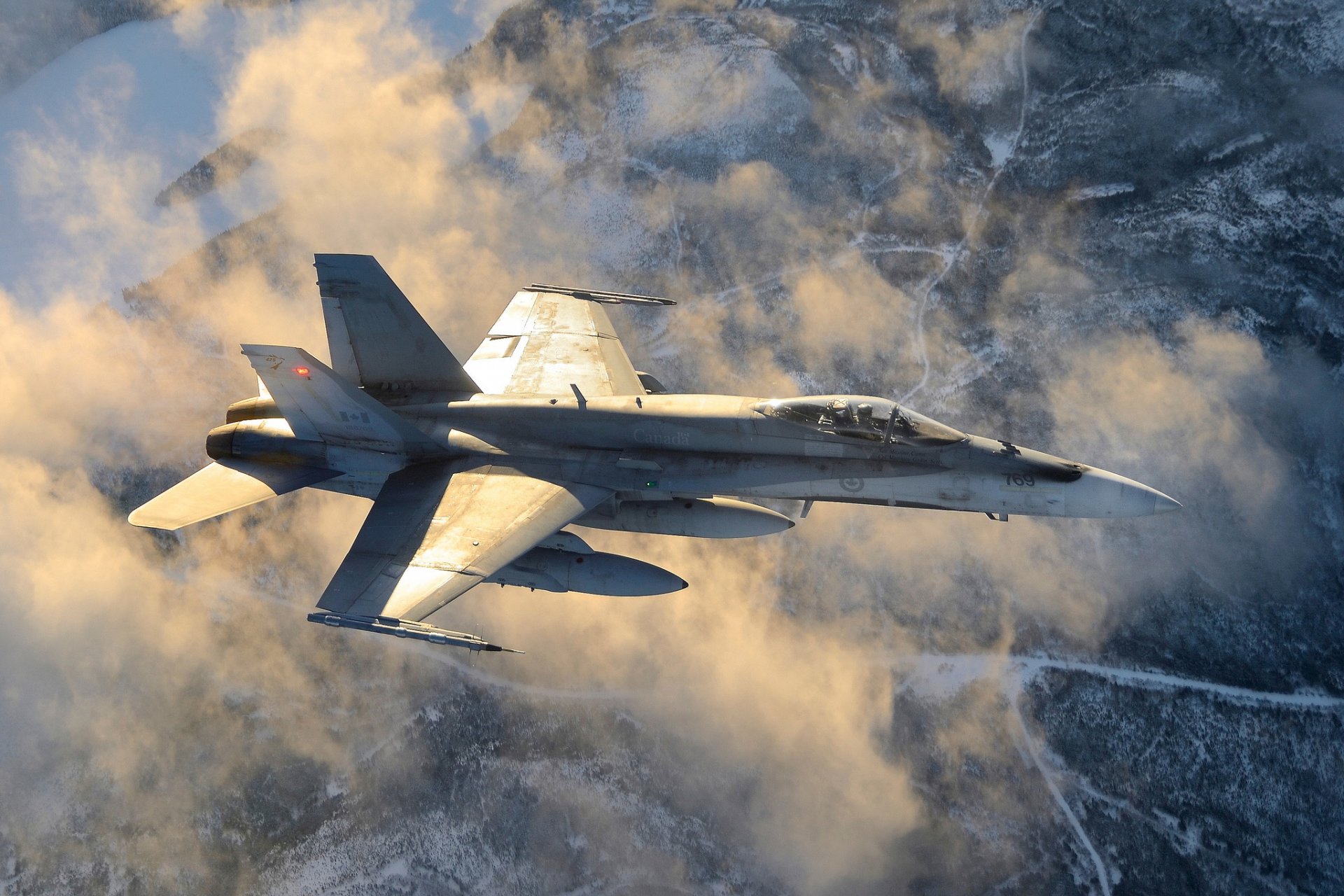 cf-18 frelon hornet polyvalent combattant nuages