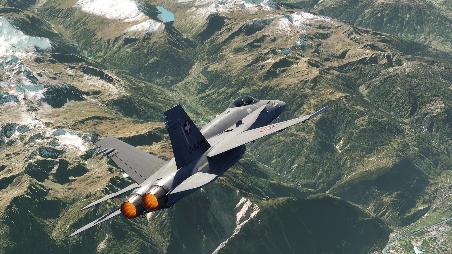 fa-18c hornet multi-purpose fighter rendering landscape