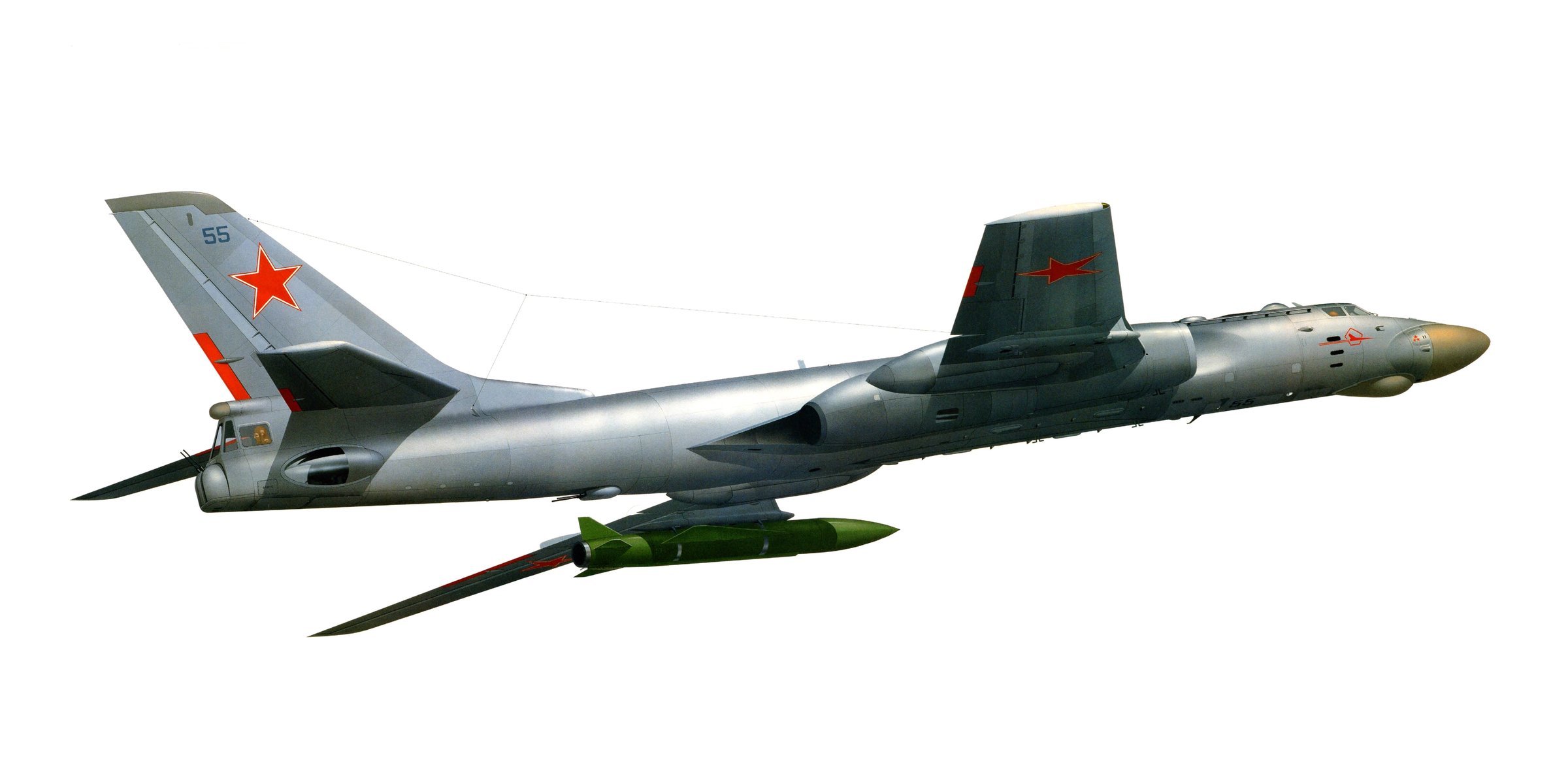 tupolev tu-16 soviétique lourd jet polyvalent avion porte-missiles urss rouge étoile soviétique missile lourd jet multi-usages avion rouge