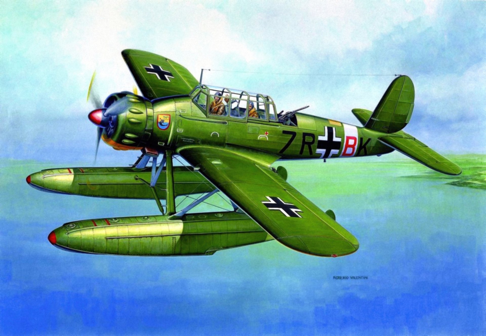 arado ar 196 aereo tedesco ww2 guerra arte pittura