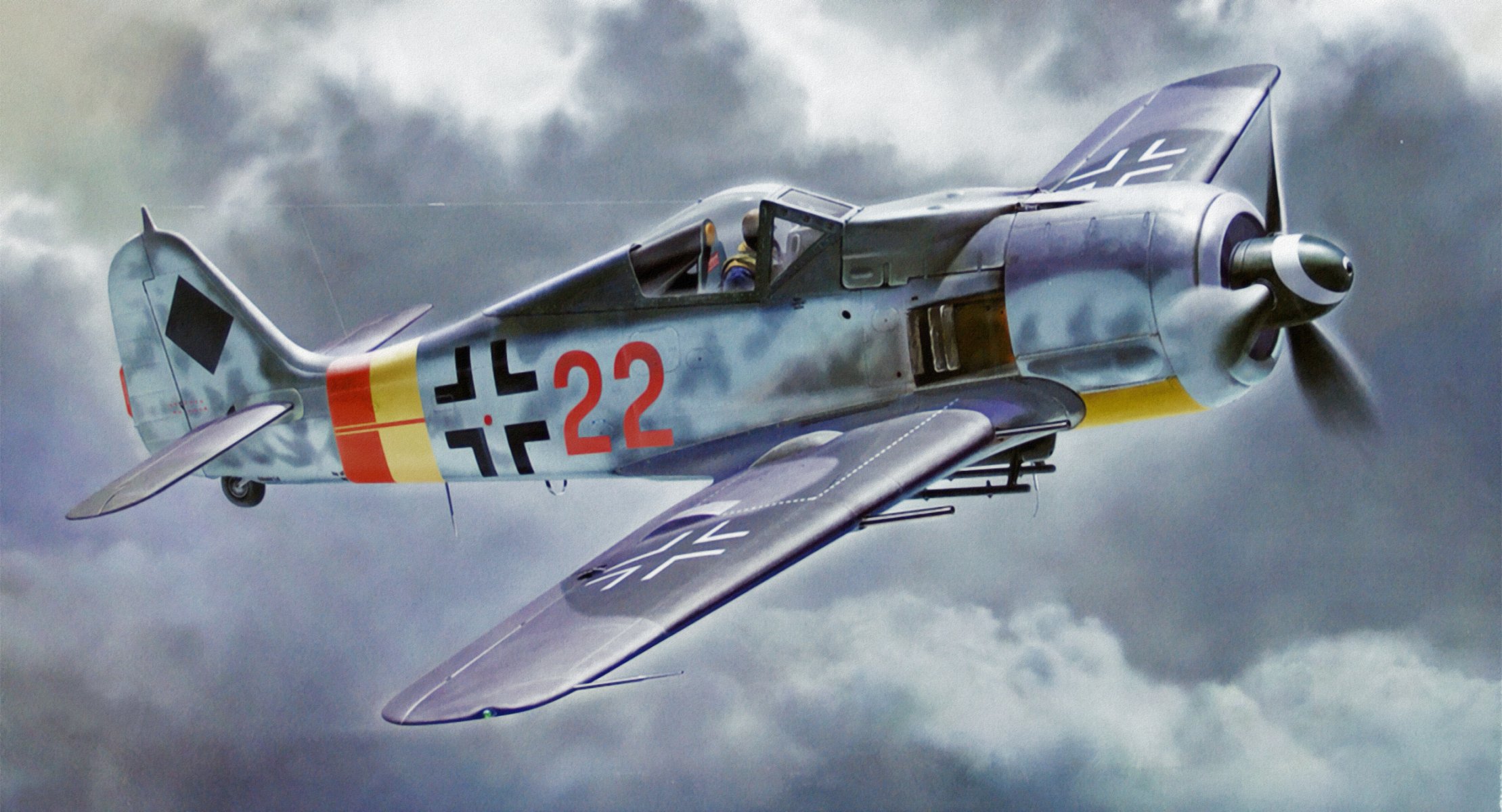 focke wulf fw 190 a-9 ww2 war art painting