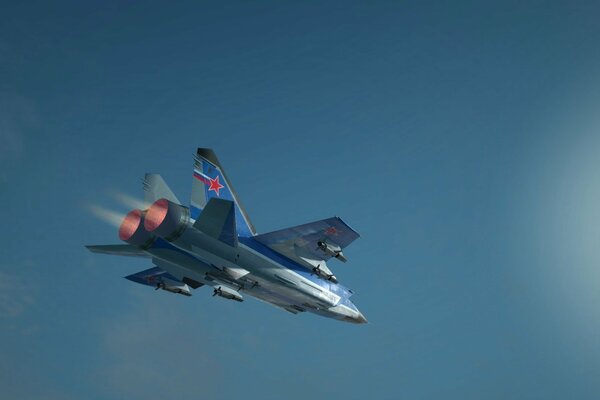 Desktop wallpaper Russian mig-31 in the sky