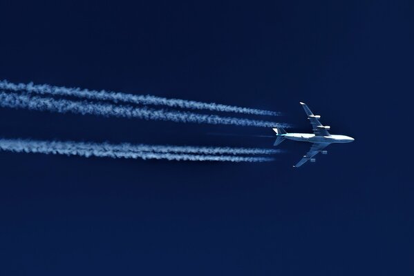 Avión de pasajeros que vuela