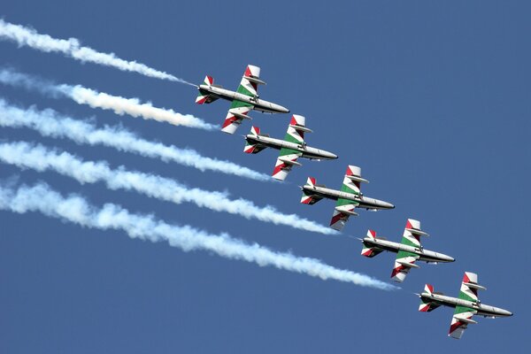 Flugschau. Italienische Luftwaffen-Fluggruppe