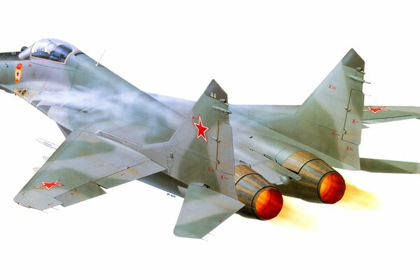 Dibujo del caza ligero ruso MIG-29