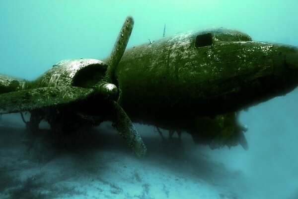 Flugzeugabsturz Wrackteile unter Wasser