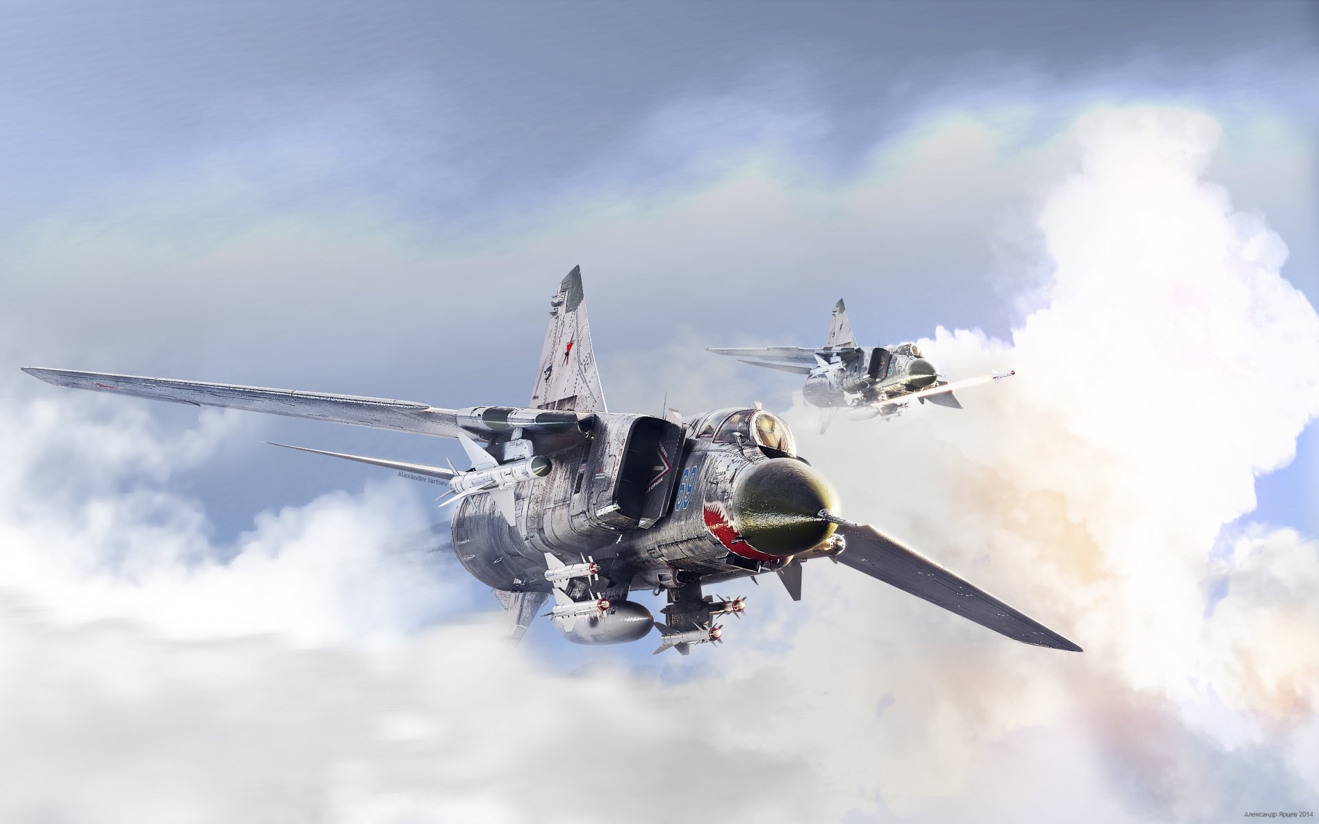 flechas de plata por abiator soviet mig s-23 alexander yartsev soviet mig-23 luchador nubes