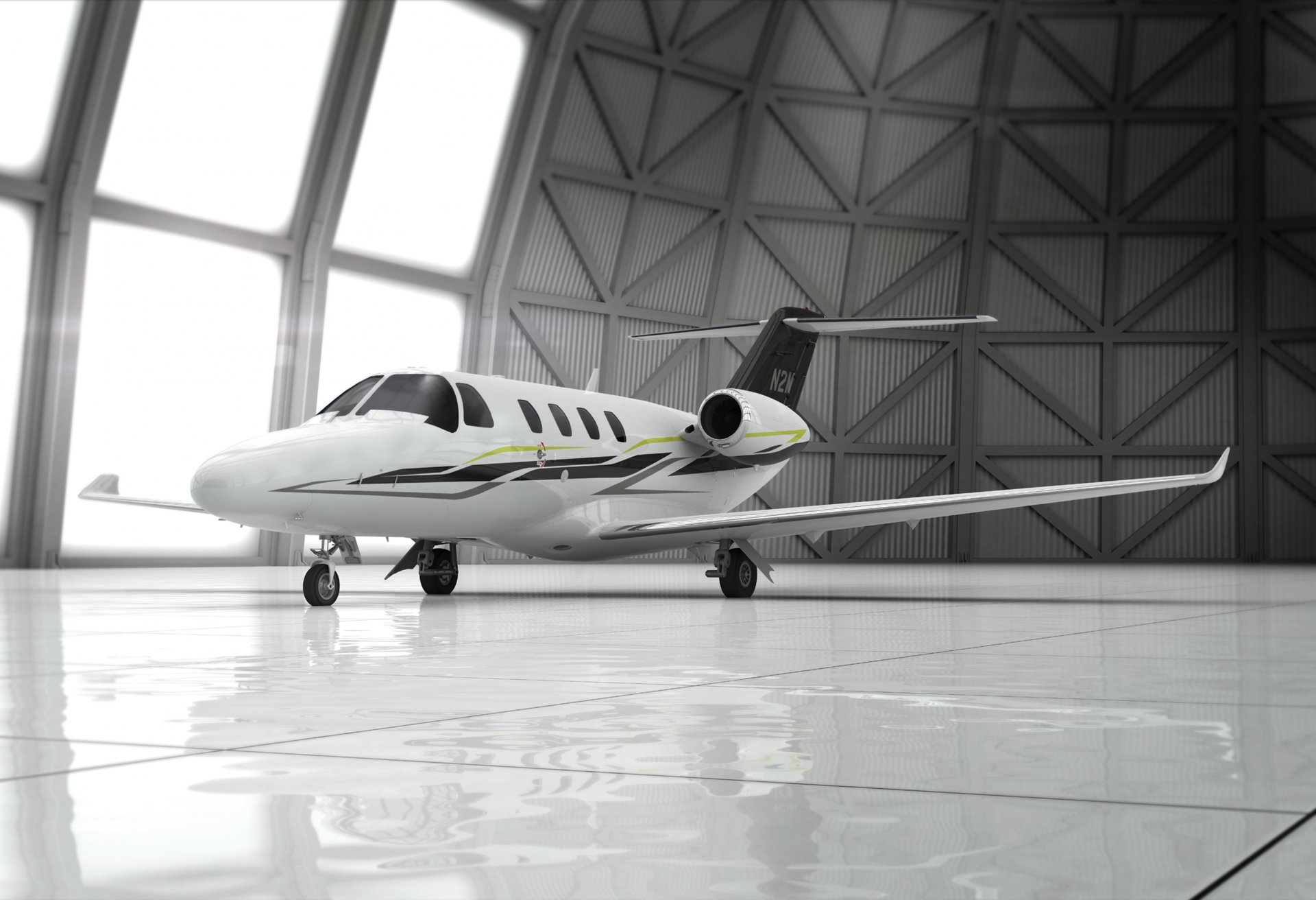 samolot 3d cytat m2 latitude private jet hangar