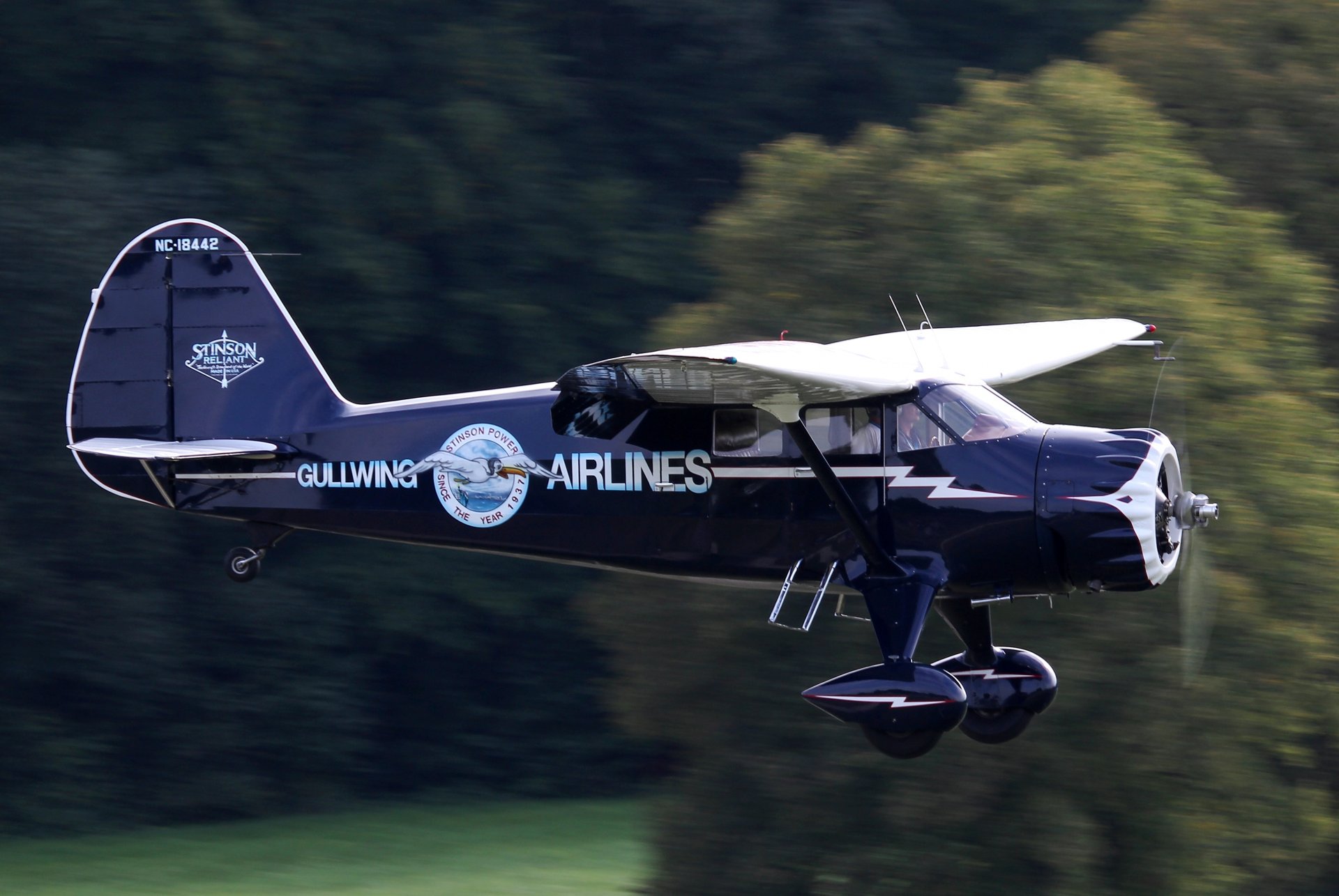 stinson sr-9c reliant gullwing airlines amerikanisch leicht einfliesen mit geschlossener kabine