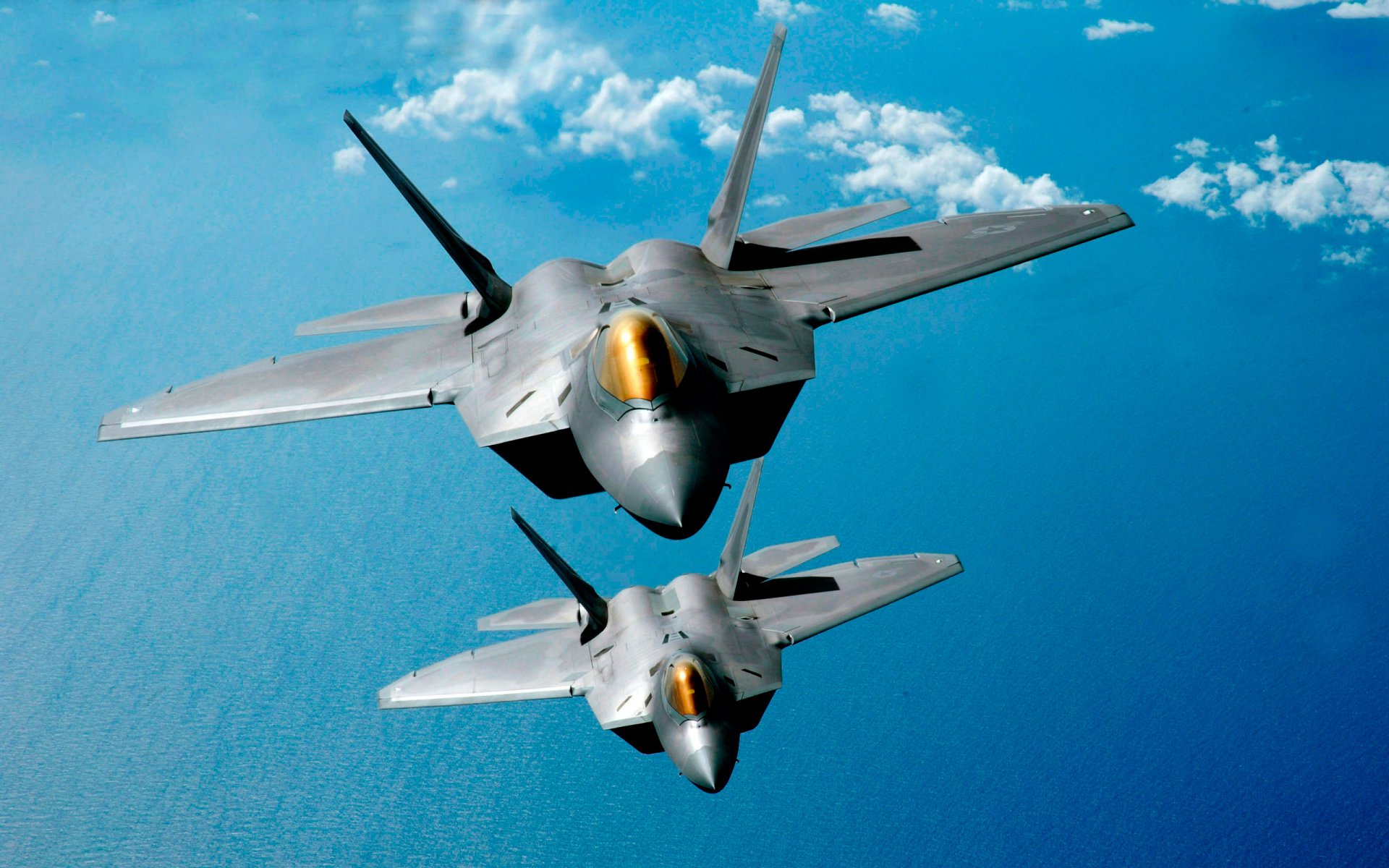 combattant avions deux ciel nuages f-22 raptor