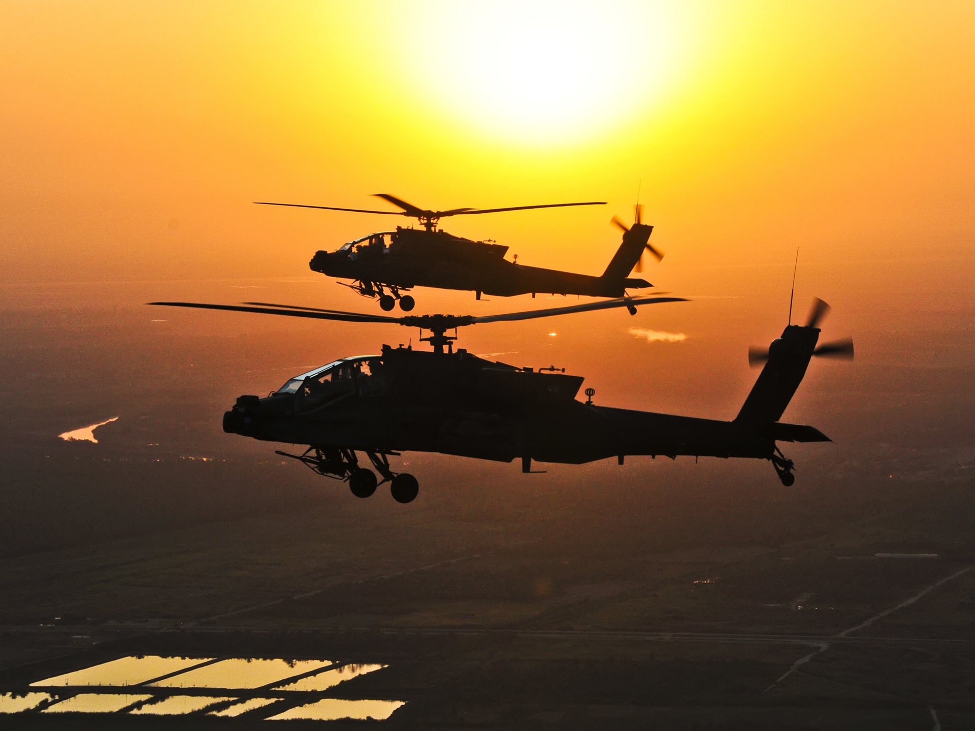 himmel ah-64 apache apache kern kampf sonne usa erde wasser sonne