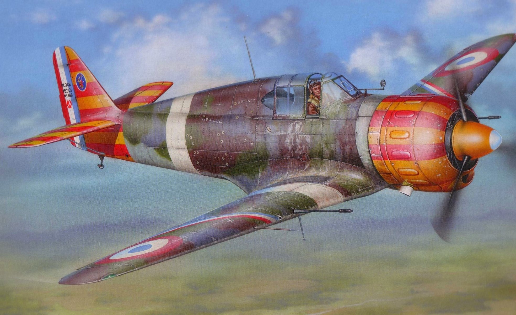 art bloch mb.150 français chasseur monoplan époque seconde guerre mondiale dessin