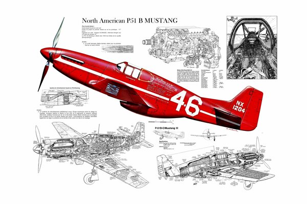 The design of the American fighter Mustang