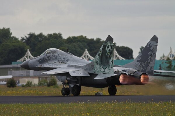 Mig-29 multi-purpose fighter on the runway