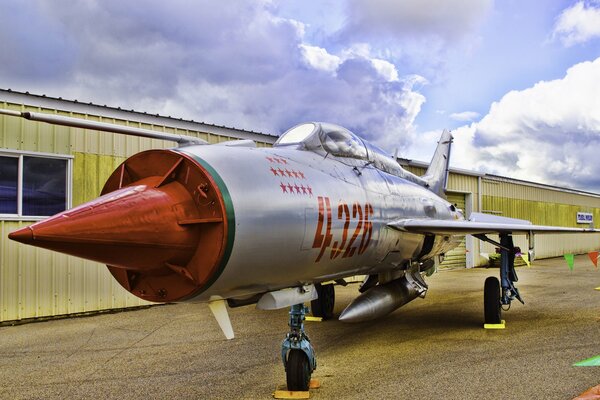 Supersonic fighter mig-21 at the airfield