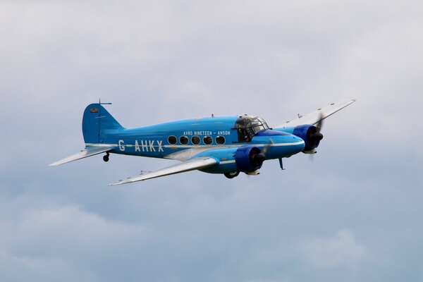 British aircraft Avro Anson in the sky