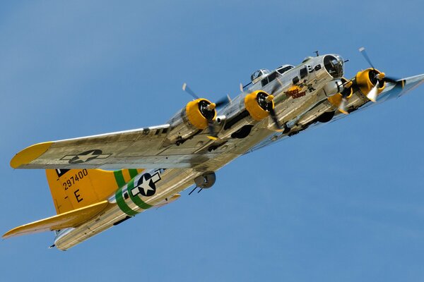 Photo of the b-17 Flying Fortress in the sky