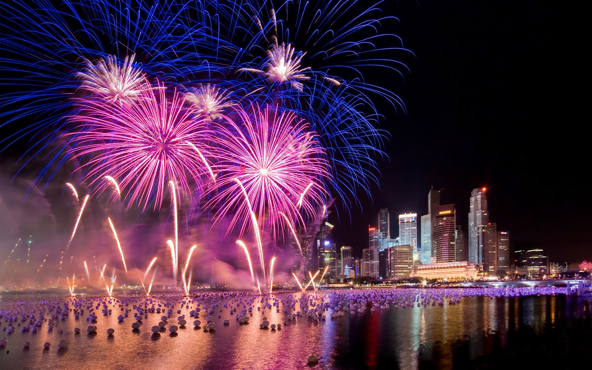 feux d artifice nouvel an singapour feux d artifice salut