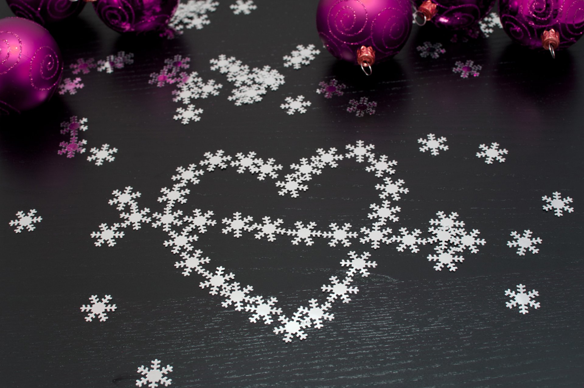 vacances nouvel an noël coeur flèche boules flocons de neige