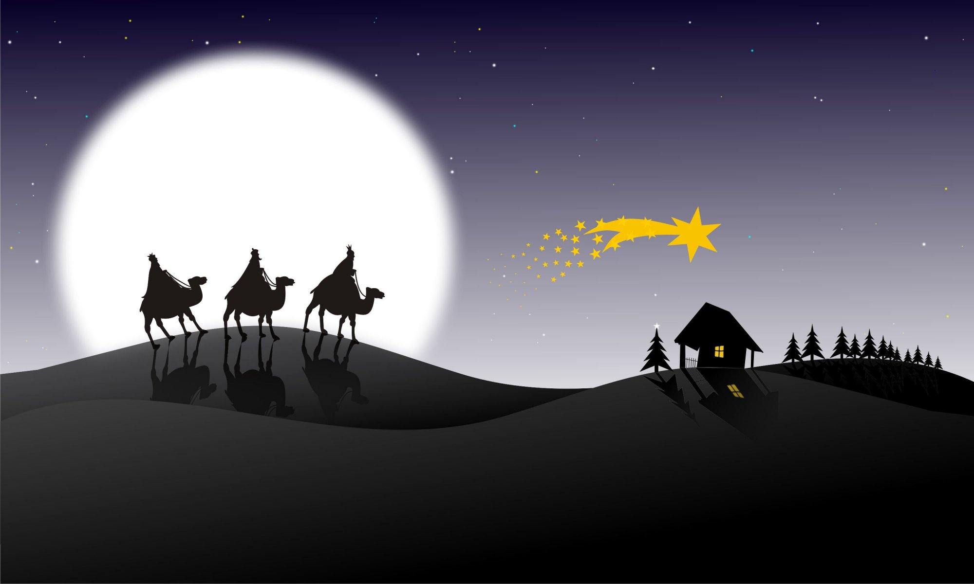 noël vacances caravane lune graphique