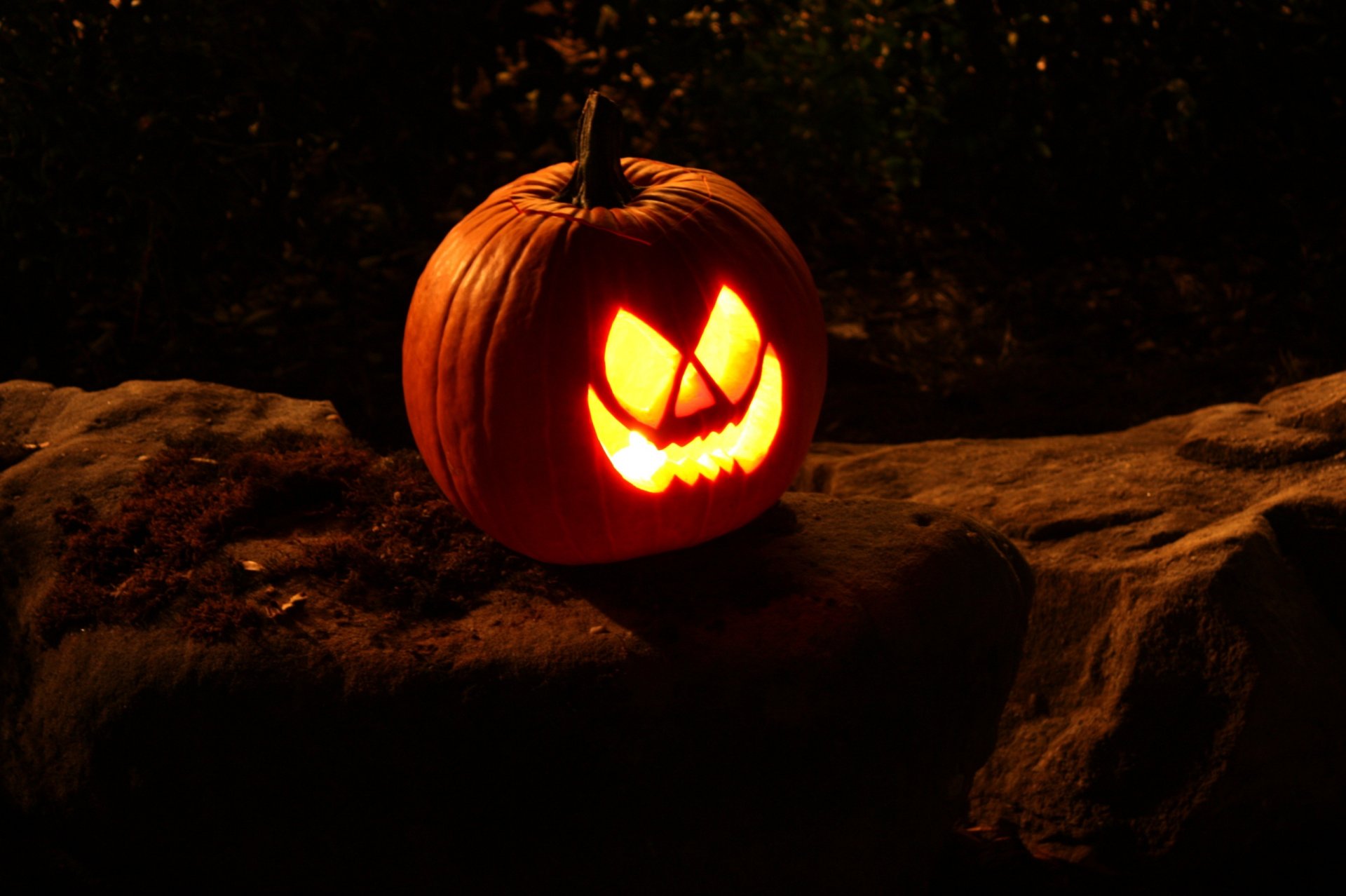 halloween holiday pumpkin candles night stone