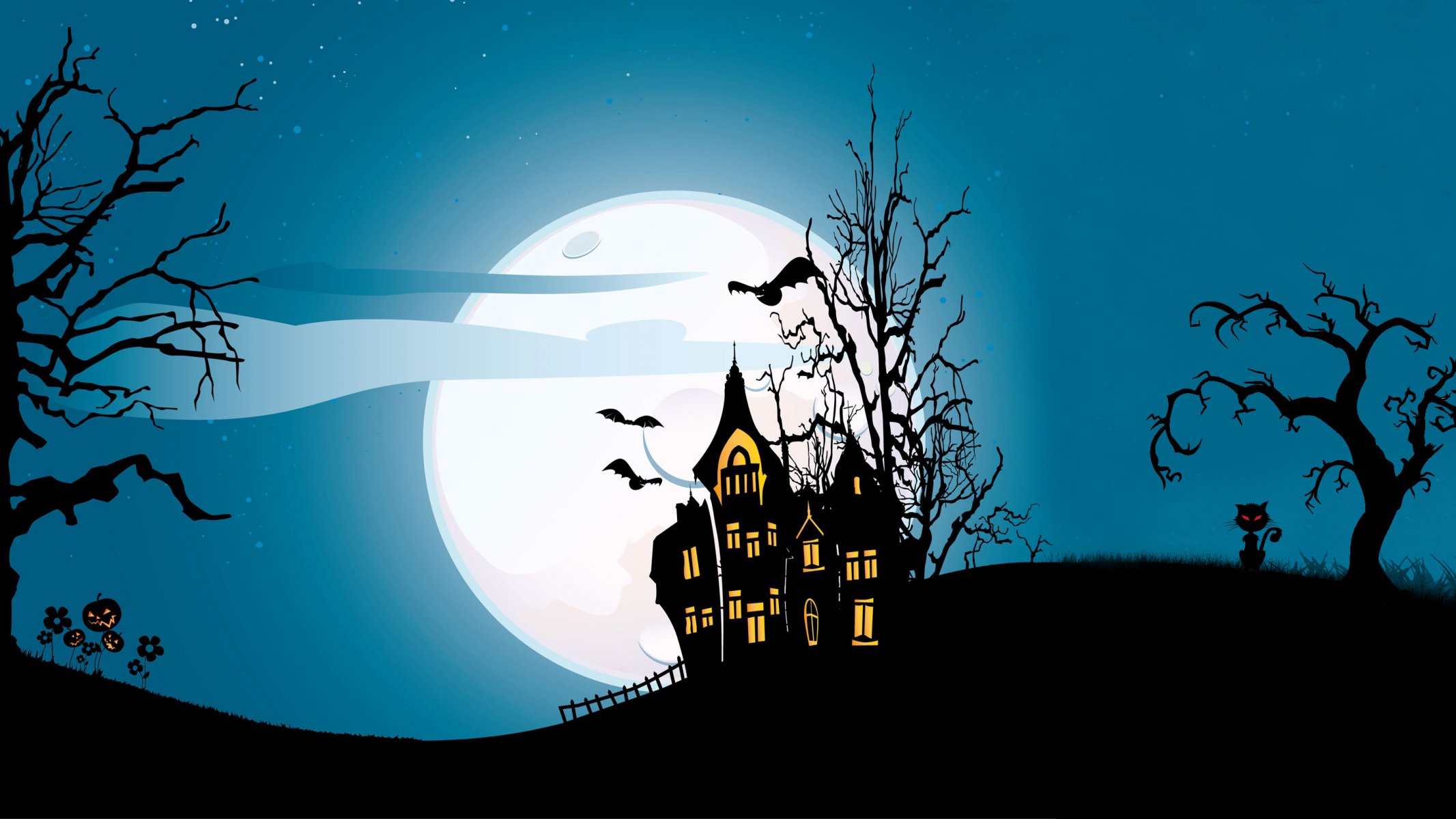 halloween holiday scary house horror creepy full moon castle trees bat vector evil pumpkin spooky cat midnight scary houses creepy evil pumpkin spooky cat