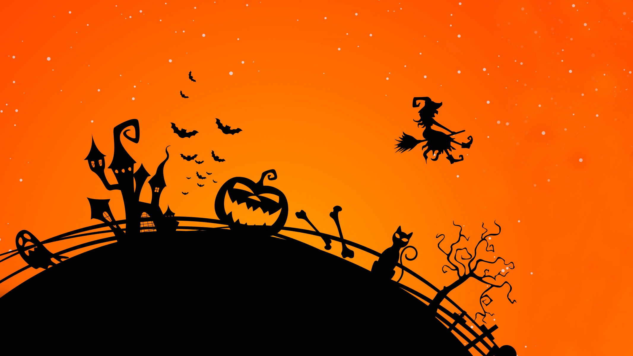 halloween ville effrayante horreur fantasmagorique arbres chauve-souris vecteur minuit chat maléfique fantôme de sorcière citrouille ville effrayante fantasmagorique chat maléfique fantôme de sorcière