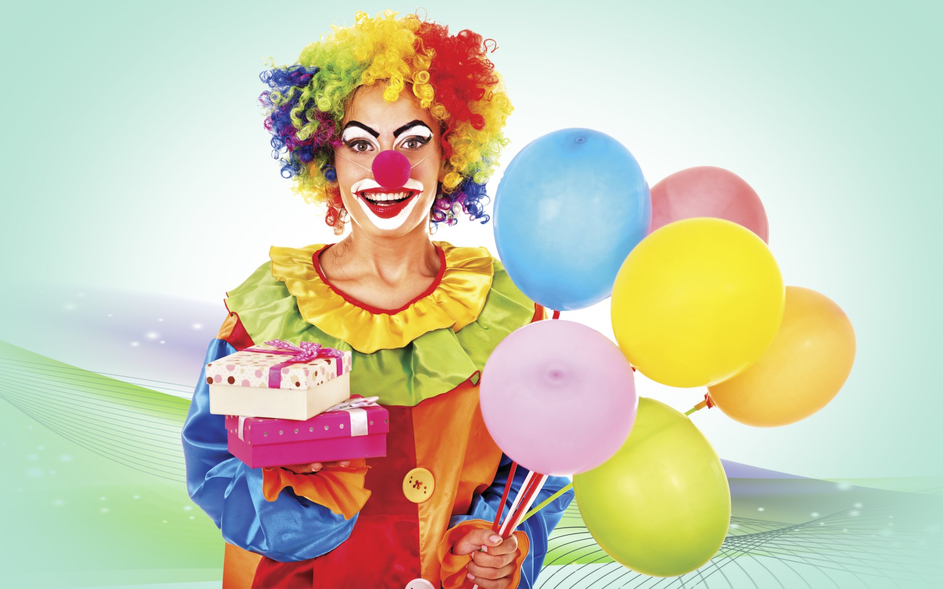 luminoso divertente clown costume palle