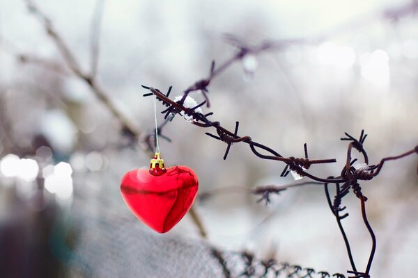 Jouet de Noël en forme de coeur