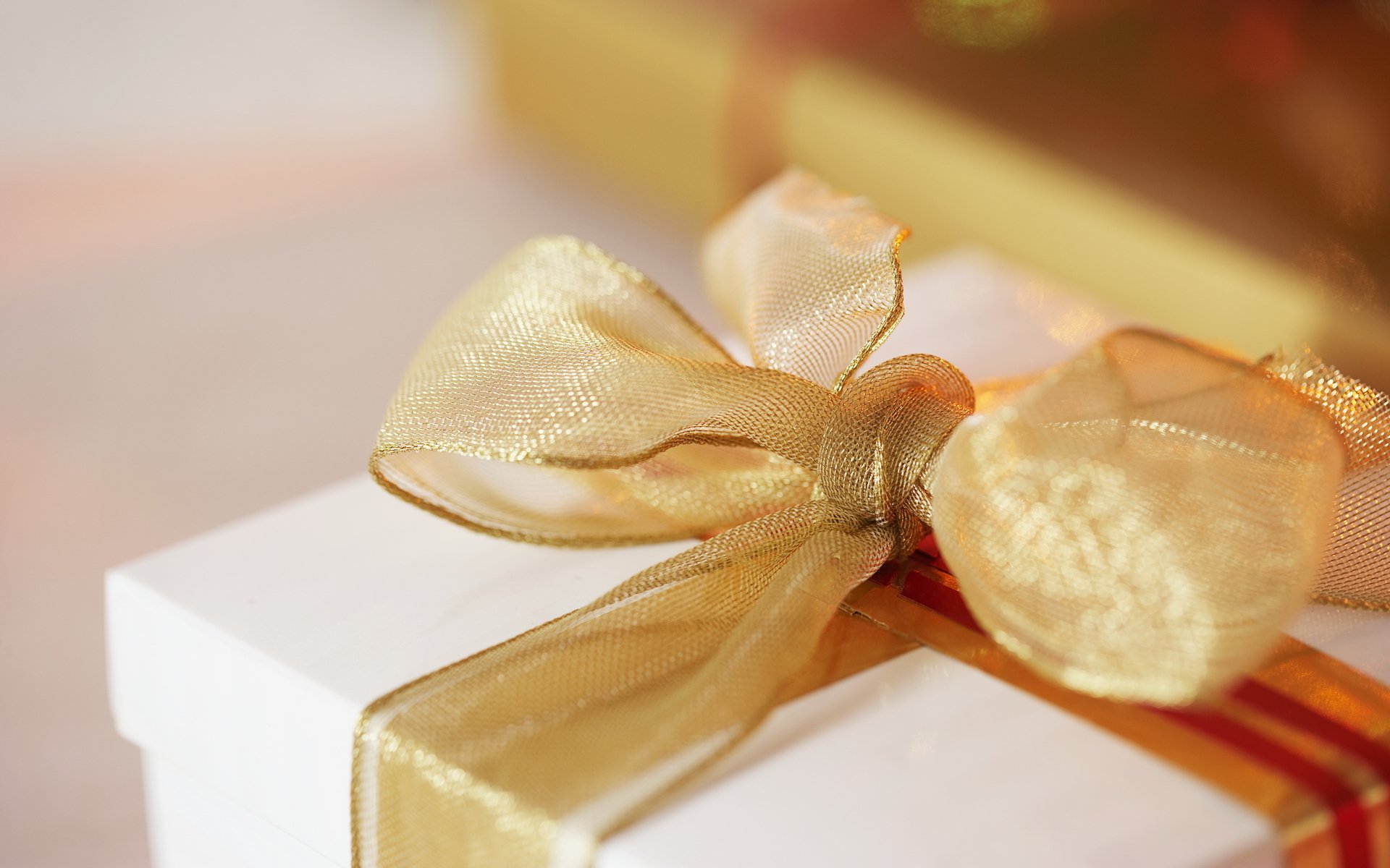 holiday present surprise box packaging belt gold bow