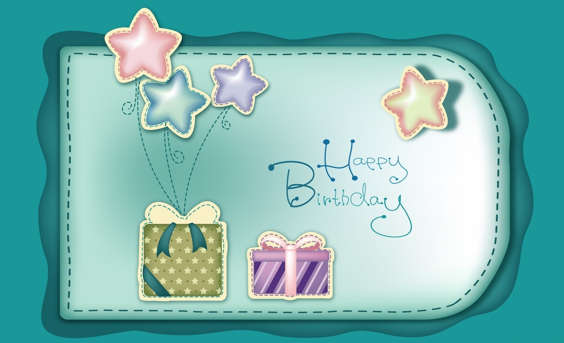 urlaub geburtstag alles gute zum geburtstag herzlichen glückwunsch bälle sterne geschenke bögen