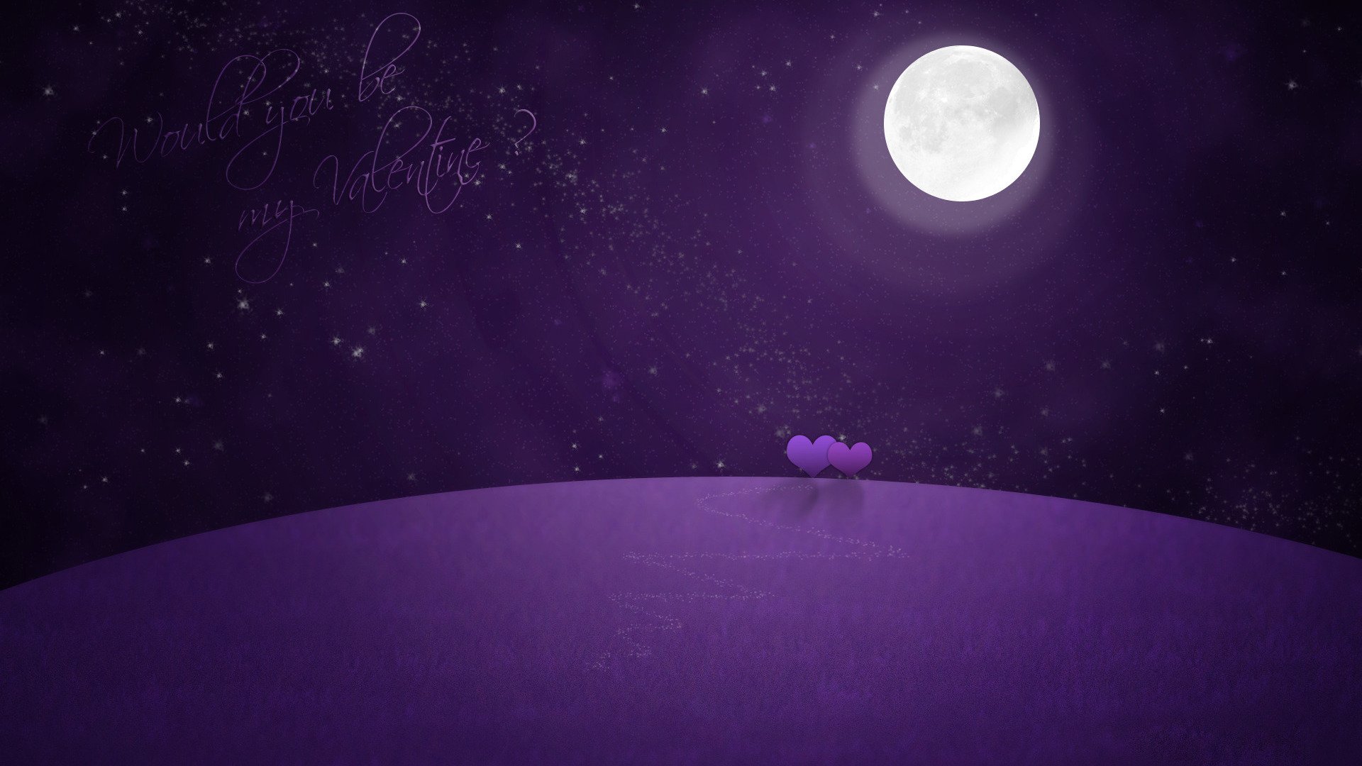 valentine moon heart night