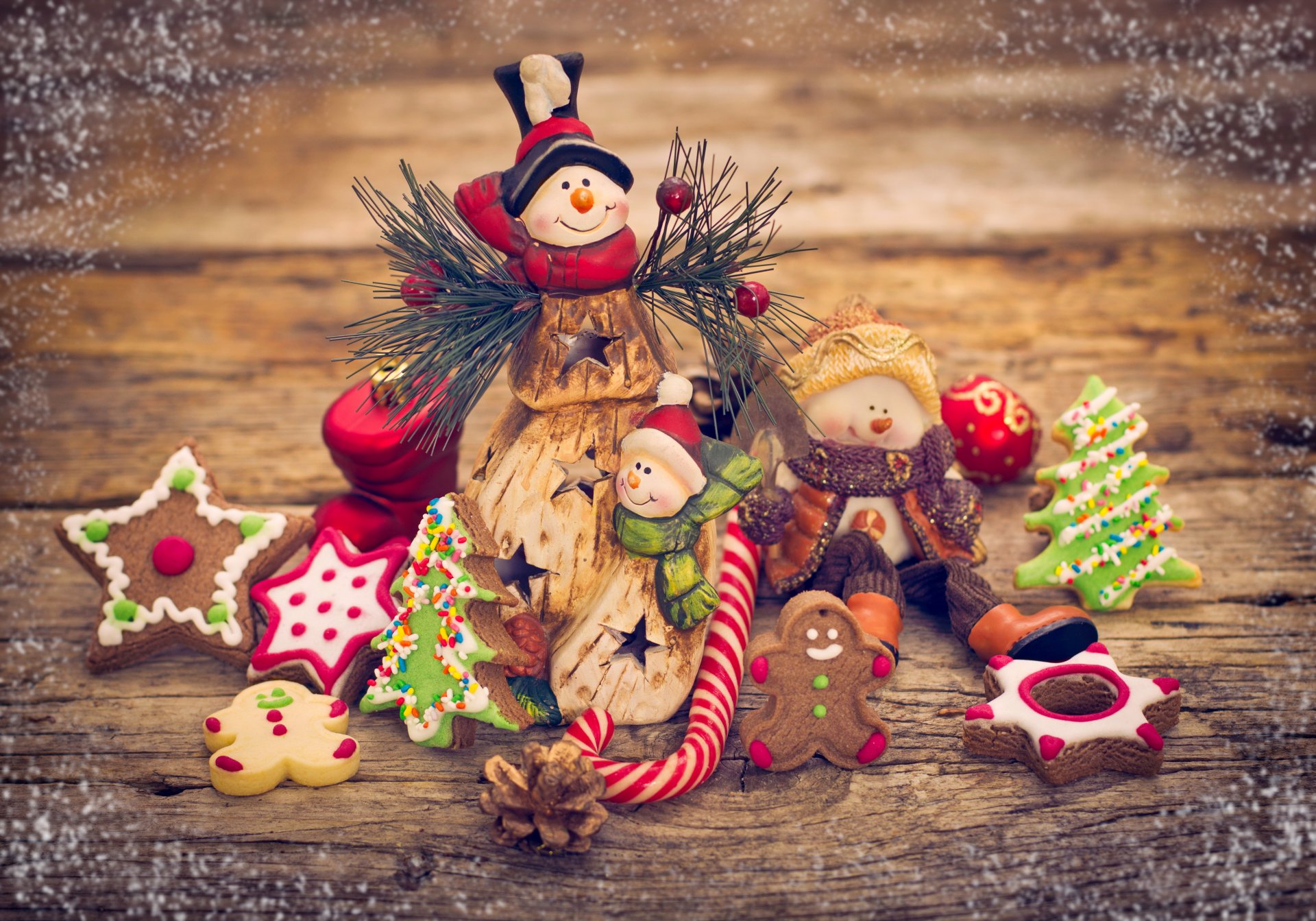 joyeux noël décoration biscuits nouvel an bonhommes de neige