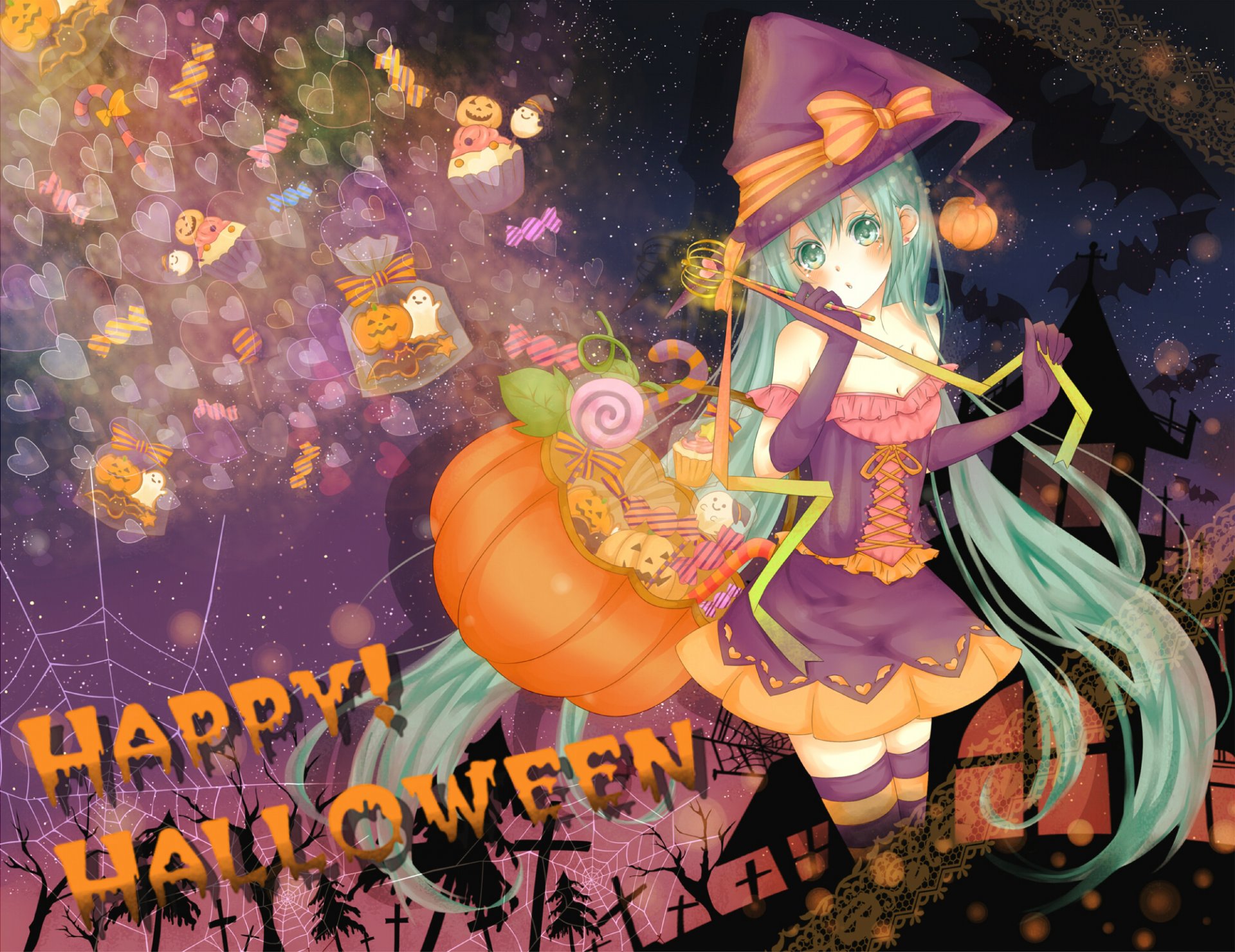 hatsune miku vocaloid halloween dziewczyna wakacje