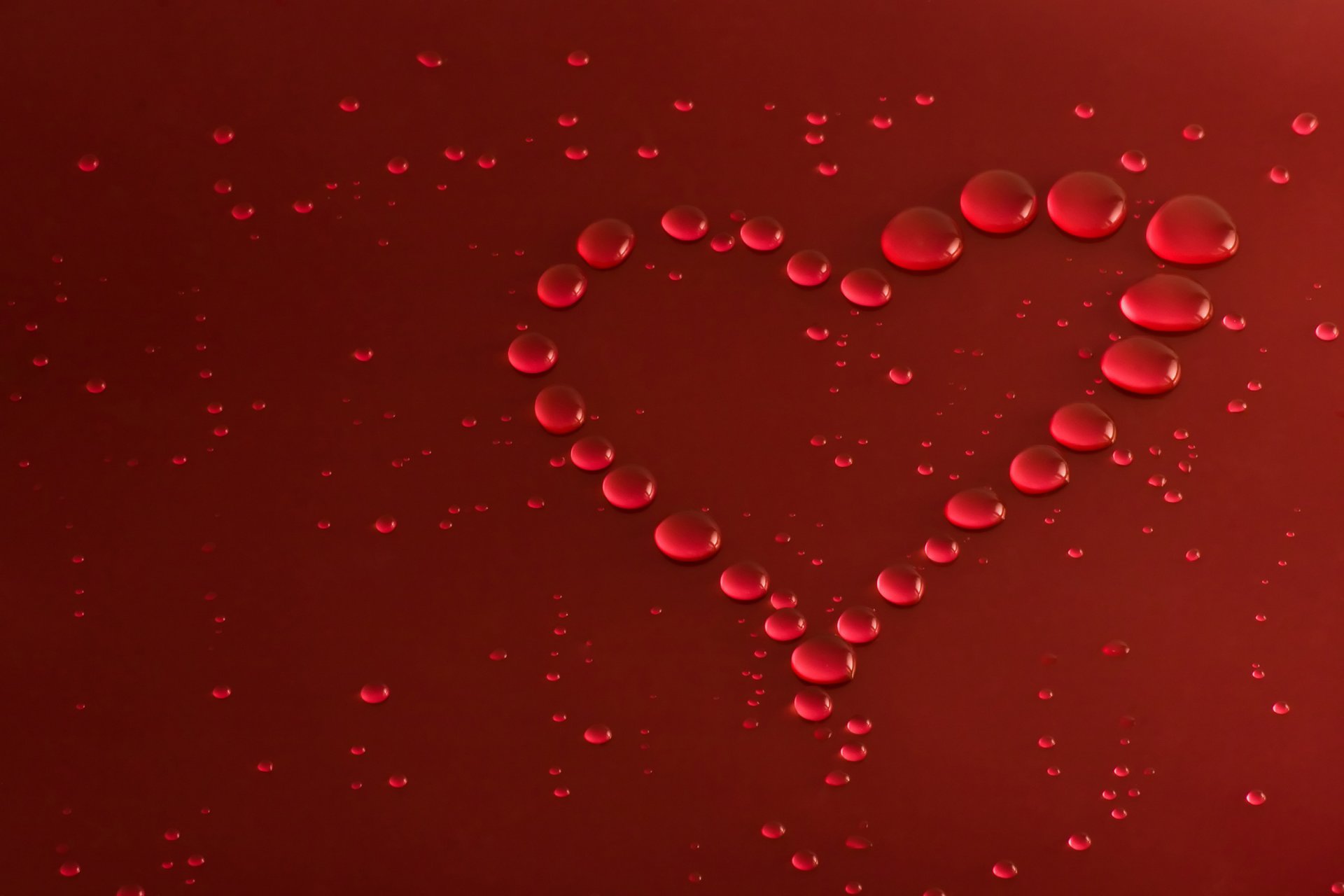 corazón macro gotas amor día de san valentín romántico