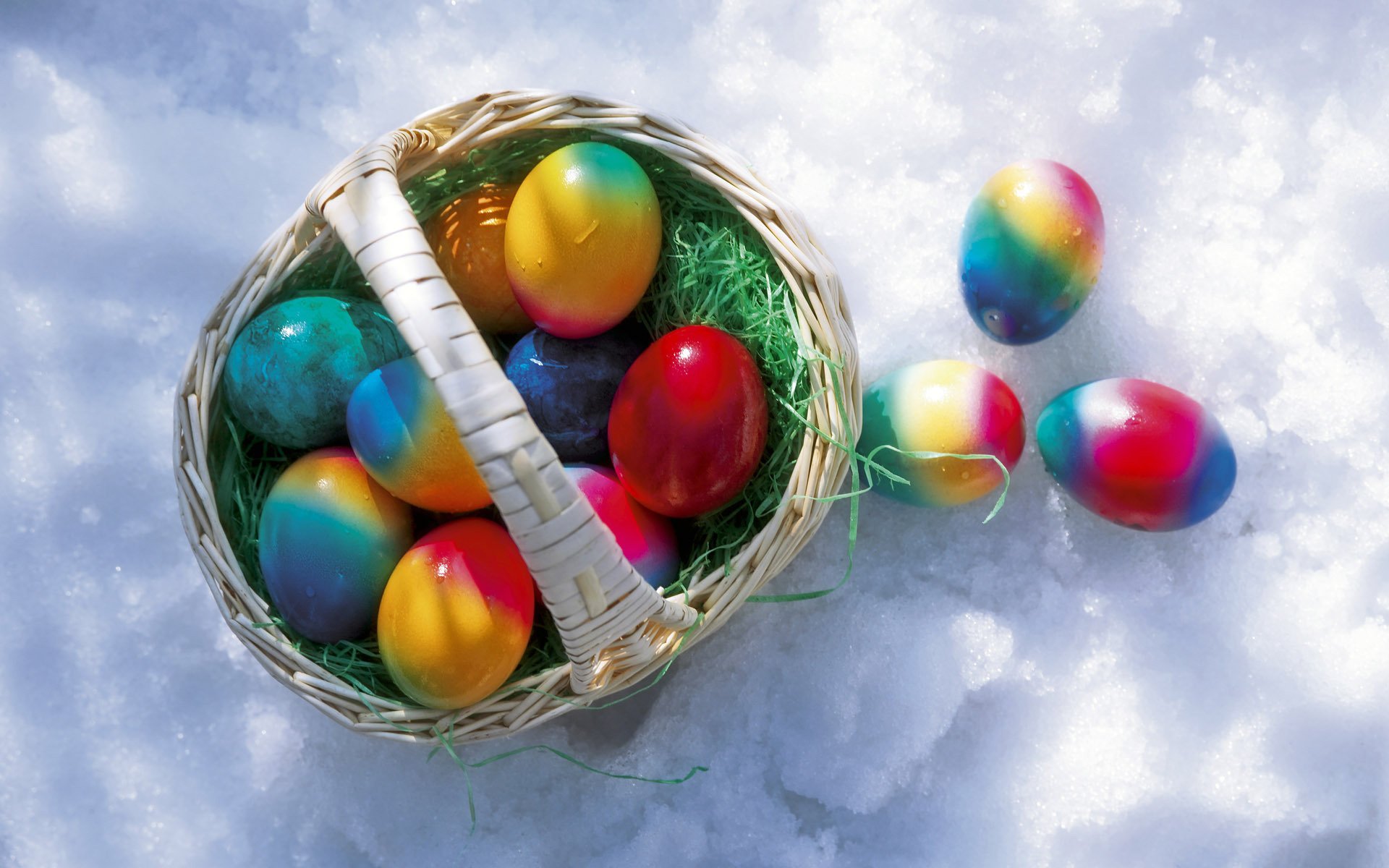 oeufs de pâques panier neige crashanki