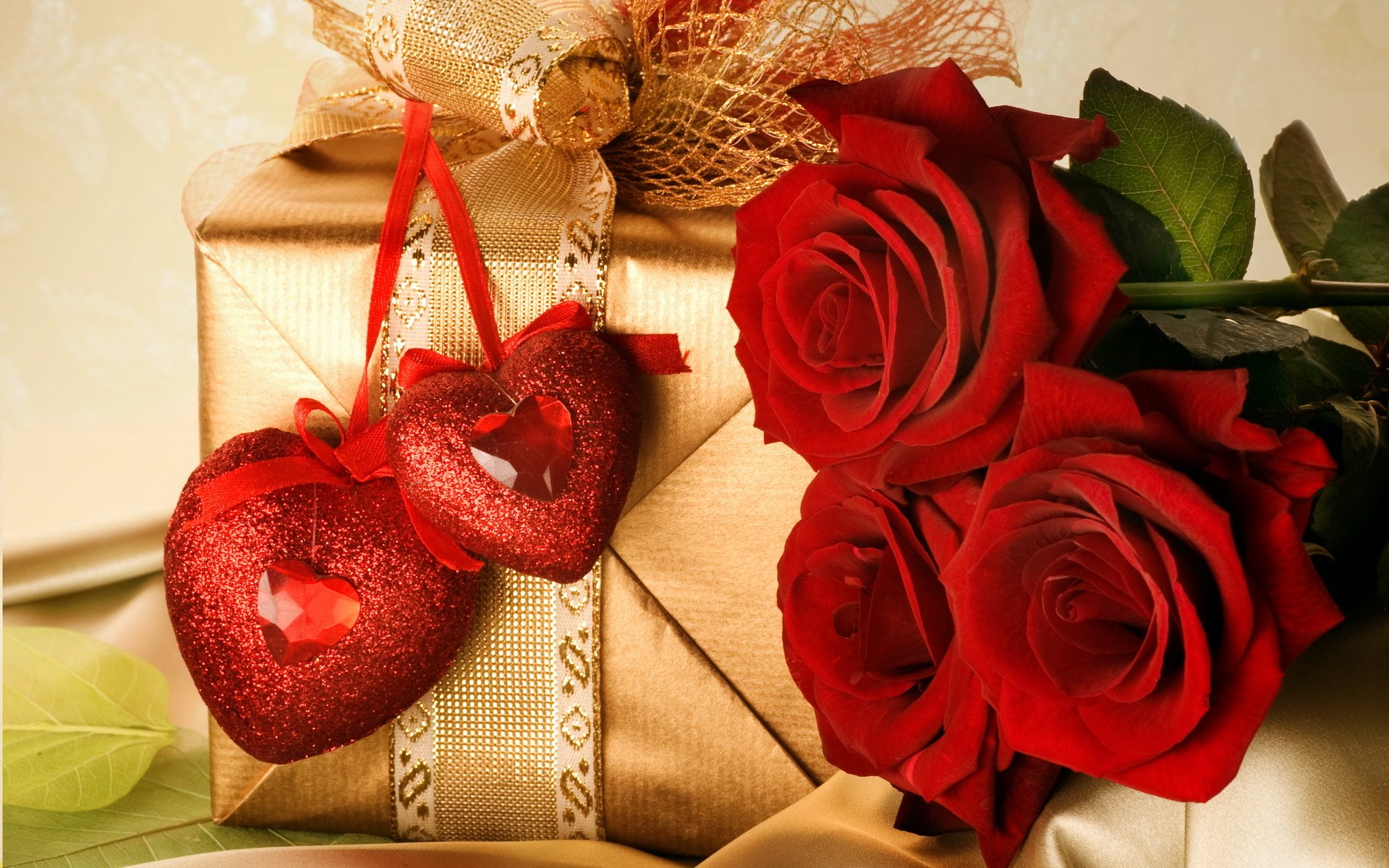 holiday valentine s day valentine s day love feelings flowers roses red gift box packaging bow ribbon gold two hearts hearts couple