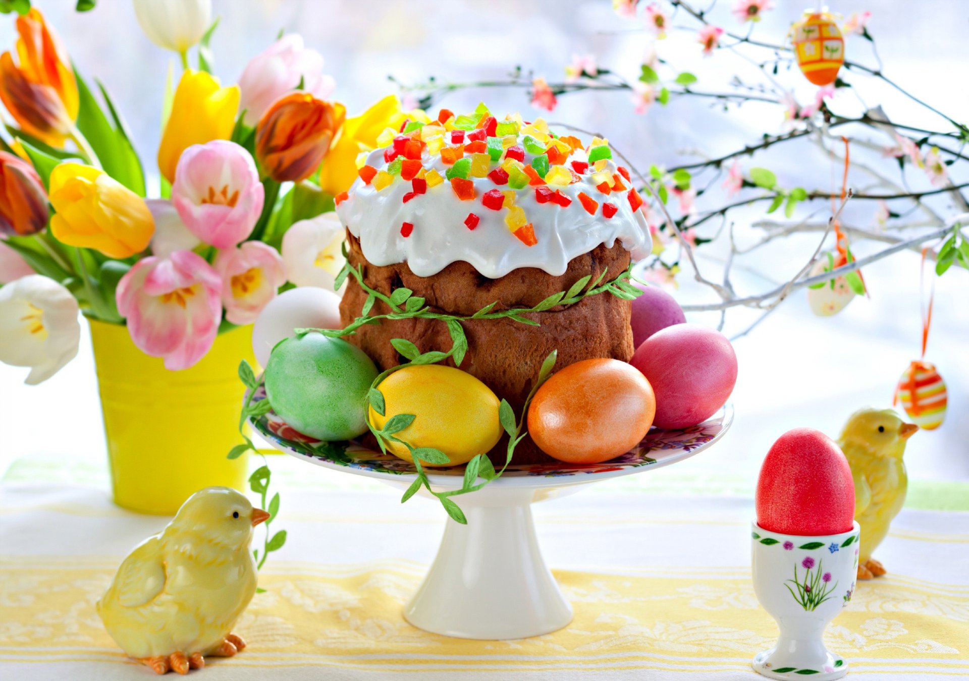 easter easter eggs krashenki flower tulips chicken