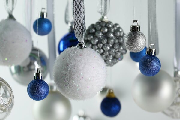 Christmas wallpaper with hanging balls