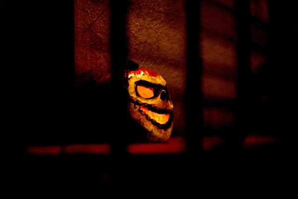 Creep creepy face on a pumpkin