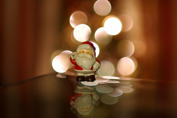 A small figure of Santa Claus