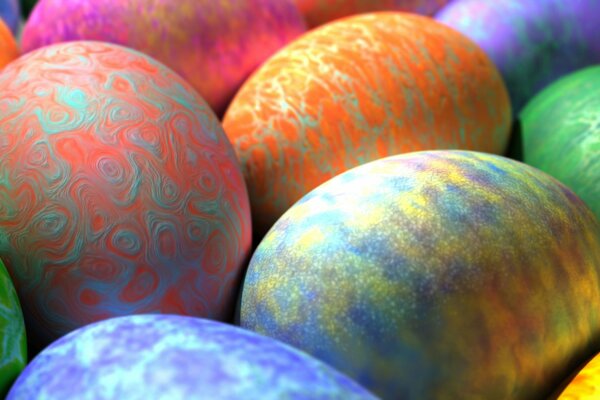 Unusual patterns of Easter eggs