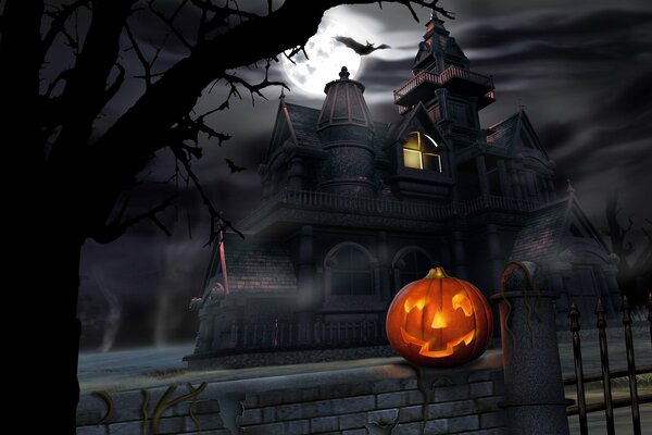 Hexenschloss zum Halloween-Fest