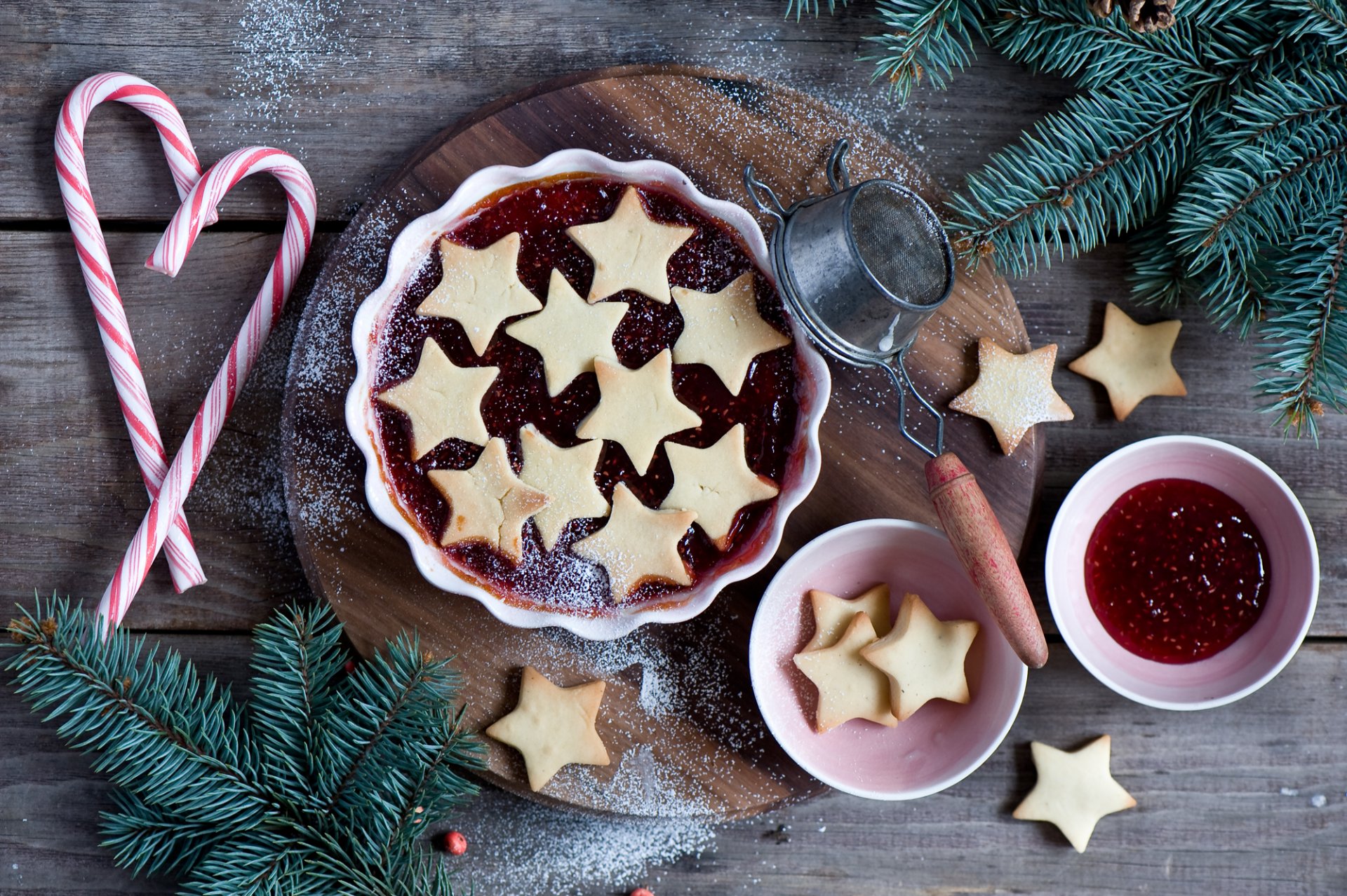 biscuits nouvel an étoiles confiture confiture branches sapin vacances bonbons sucettes nouvel an noël