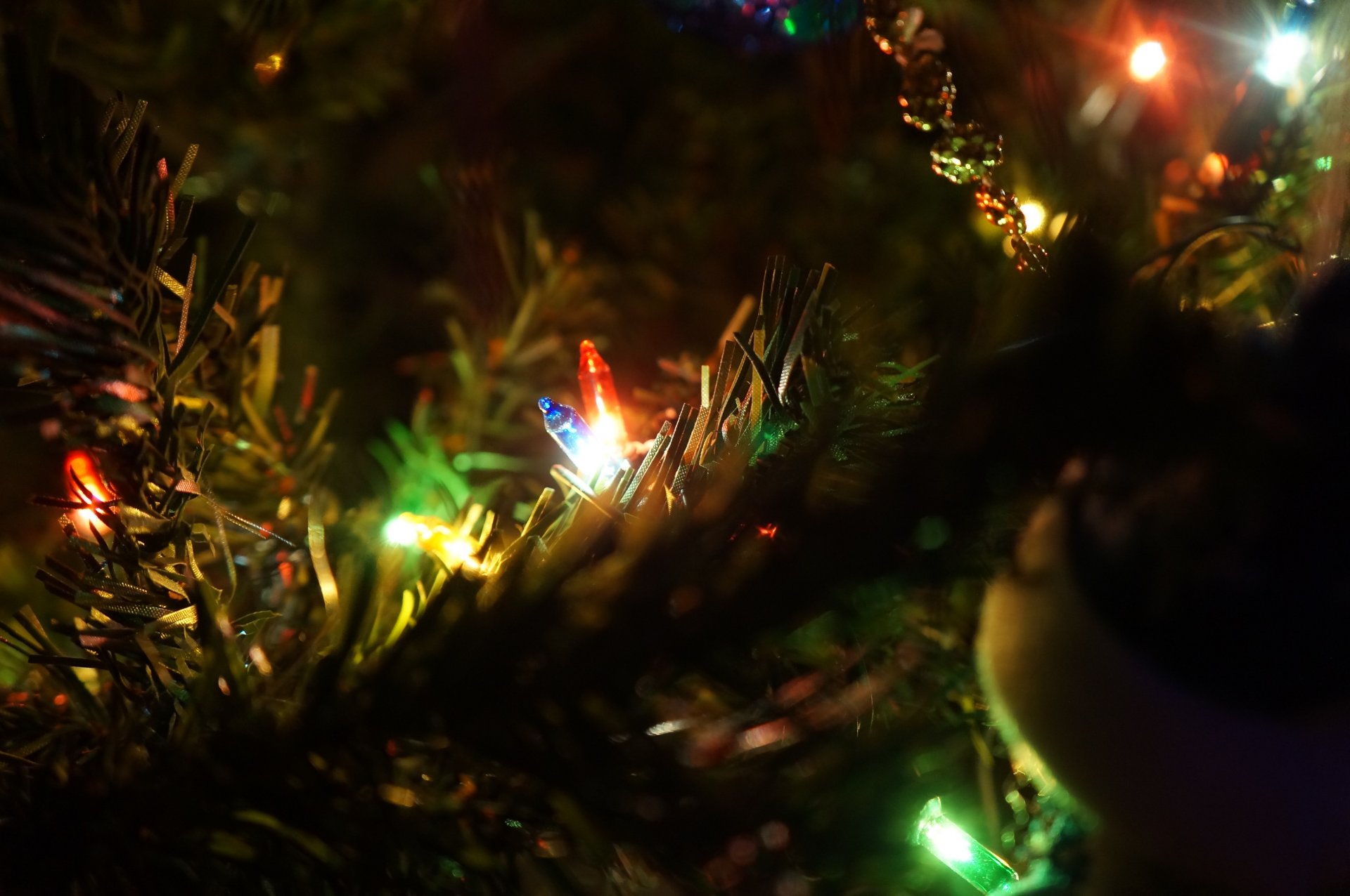 año nuevo árbol de navidad juguetes bombillas macro oganki