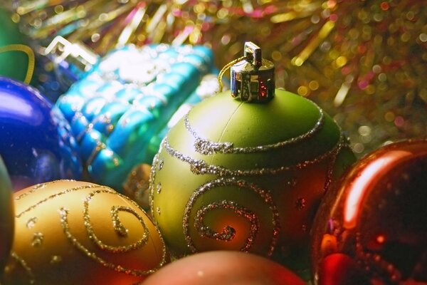 Festive Christmas balls with patterns