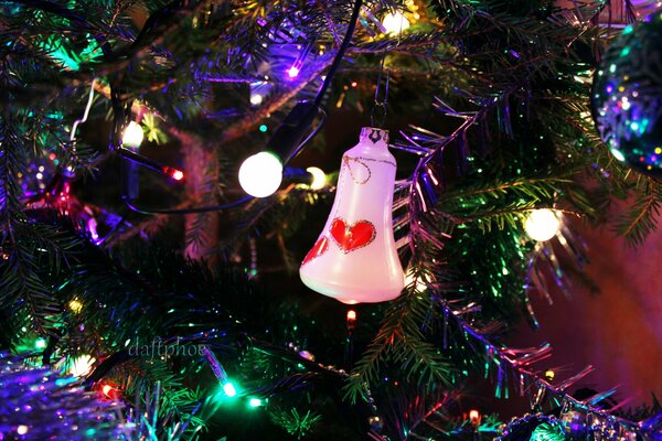 Christmas tree decorated with toys