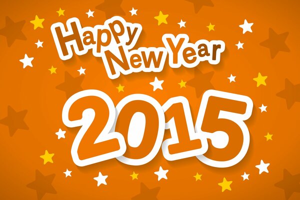 Happy New year, 2015, bright greeting card