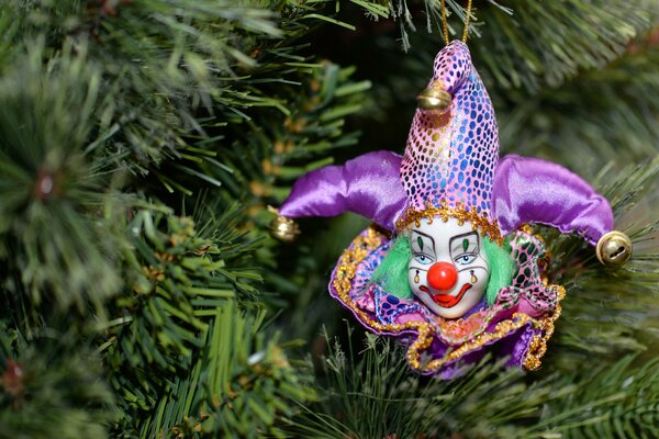 Jester -a toy on the Christmas tree in the new 2015gk year