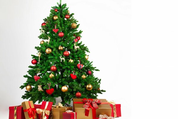 New Year s gifts under the Christmas tree